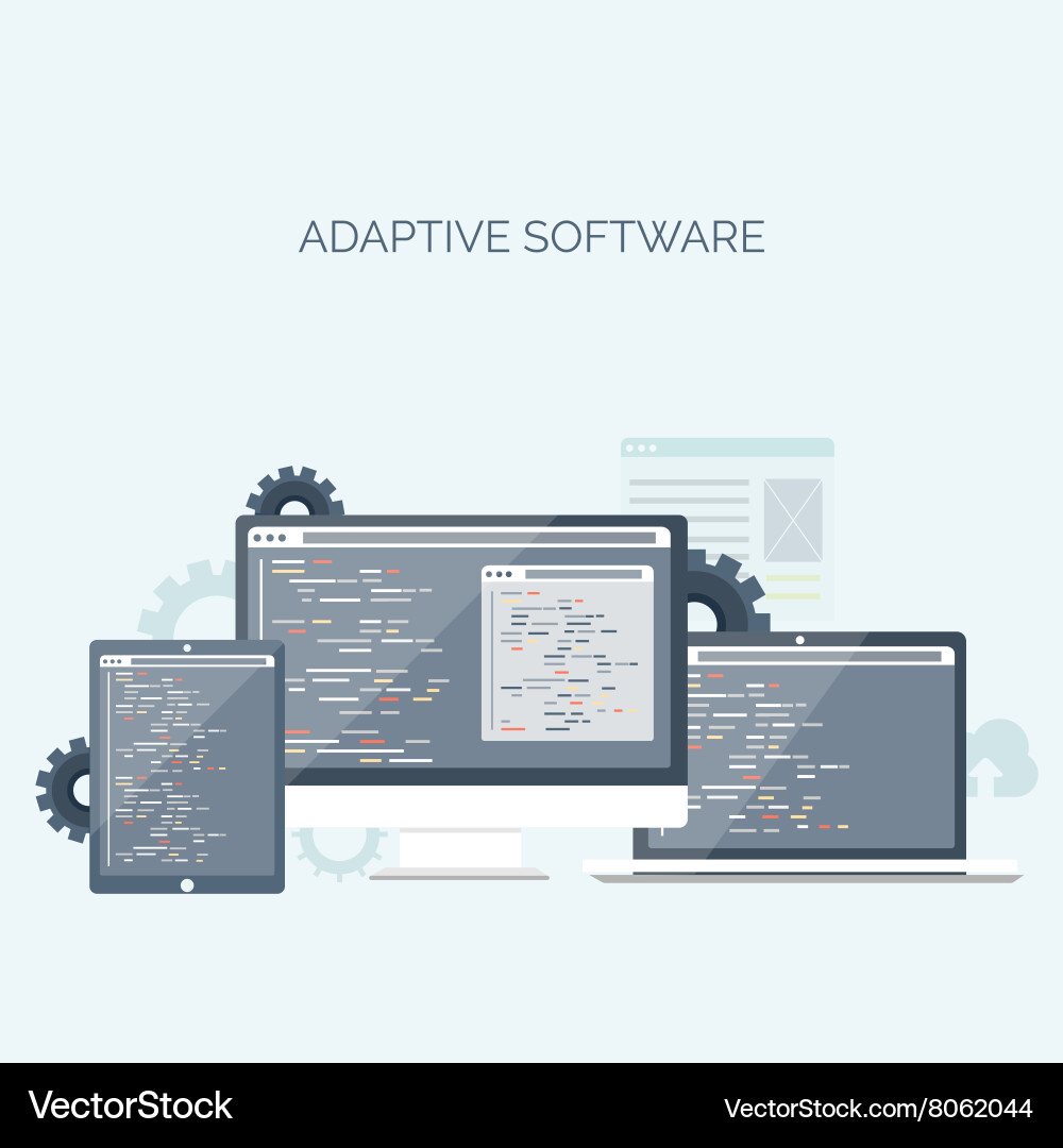 Flat background coding vector image