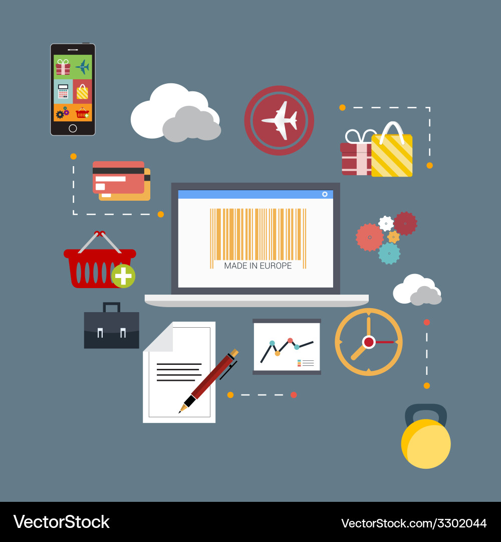 Flat scheme of web analytics information Vector Image