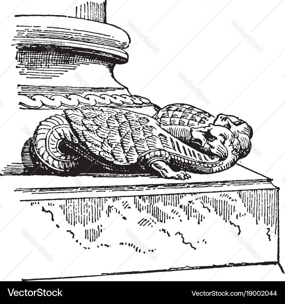 Griffe from poissy in medieval architecture vector image
