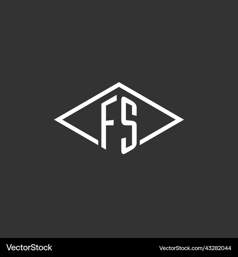Initials fs logo monogram with simple diamond Initials fs logo monogram with simple diamond Vector Image