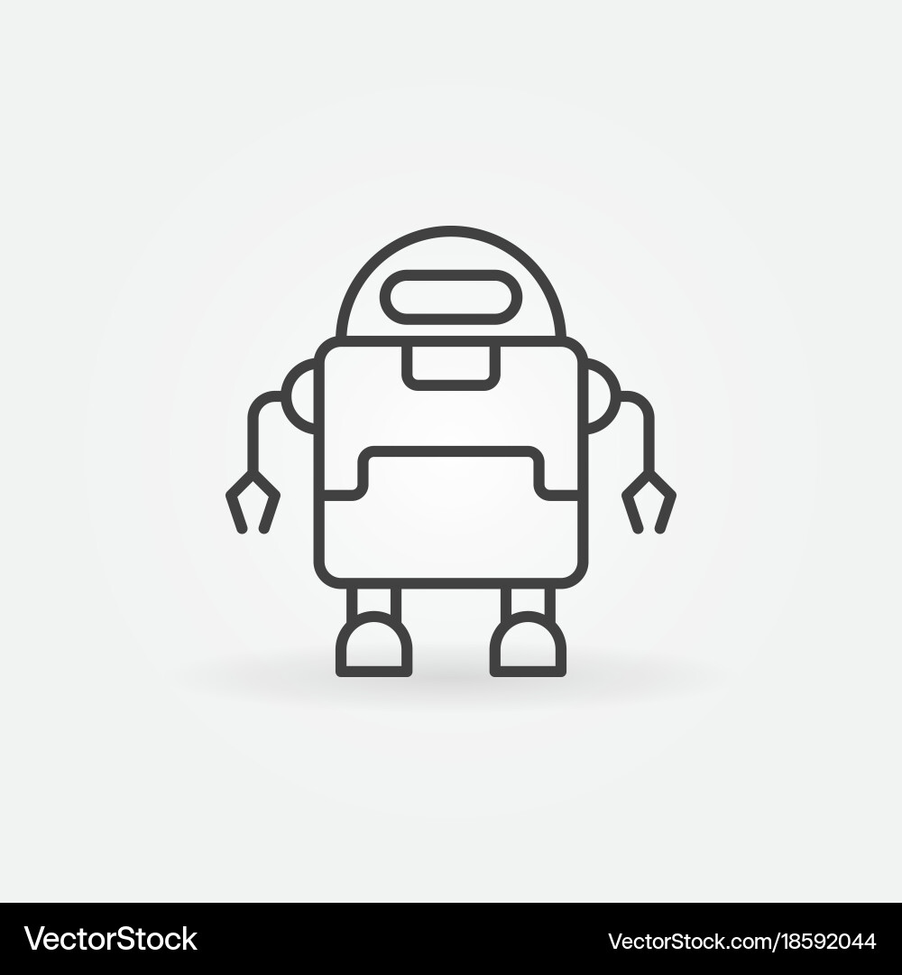 Minimal Robot Outline Icon Vector Image
