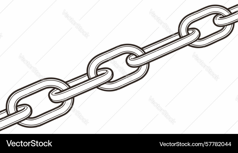 Multiple metal chain links representing strong Vector Image