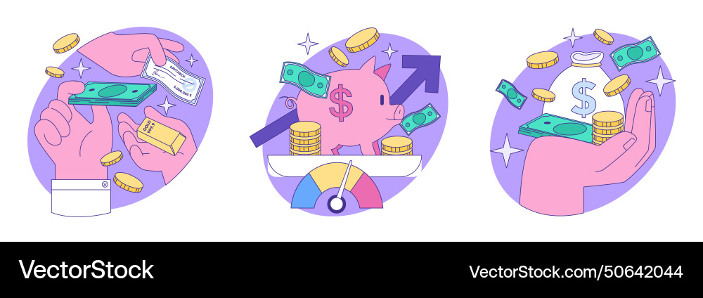 Mutual fund set investment asset portfolio Mutual fund set investment asset portfolio vector image