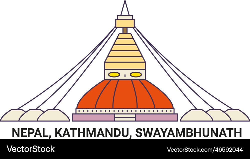 Nepal kathmandu swayambhunath travel landmark Nepal kathmandu swayambhunath travel landmark vector image