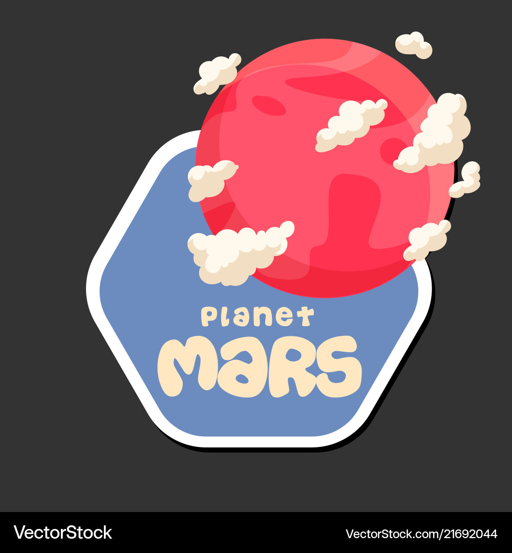 Planet mars design hexagon frame background Vector Image