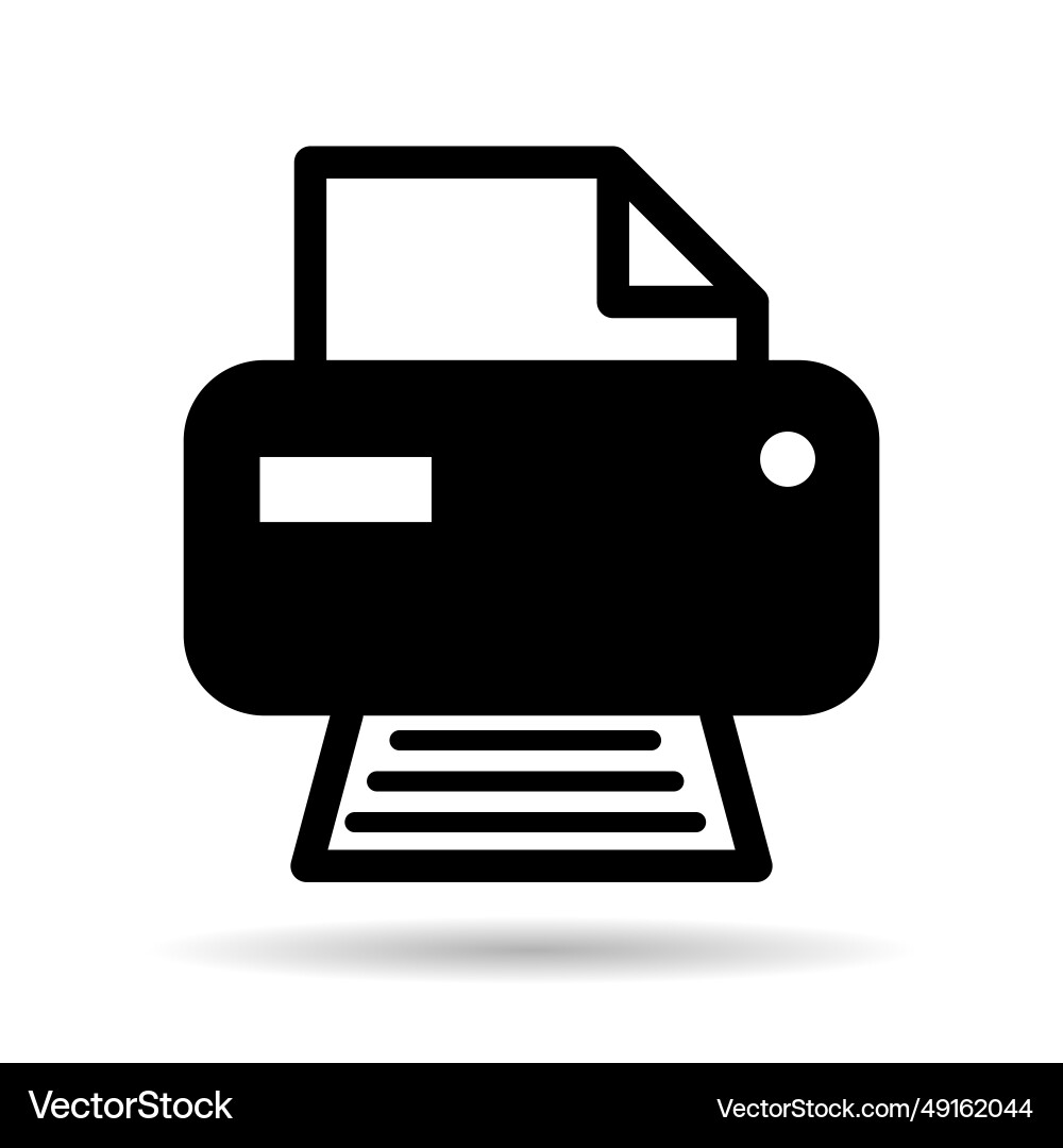 Printer document web shadow icon printout machine Printer document web shadow icon printout machine vector image