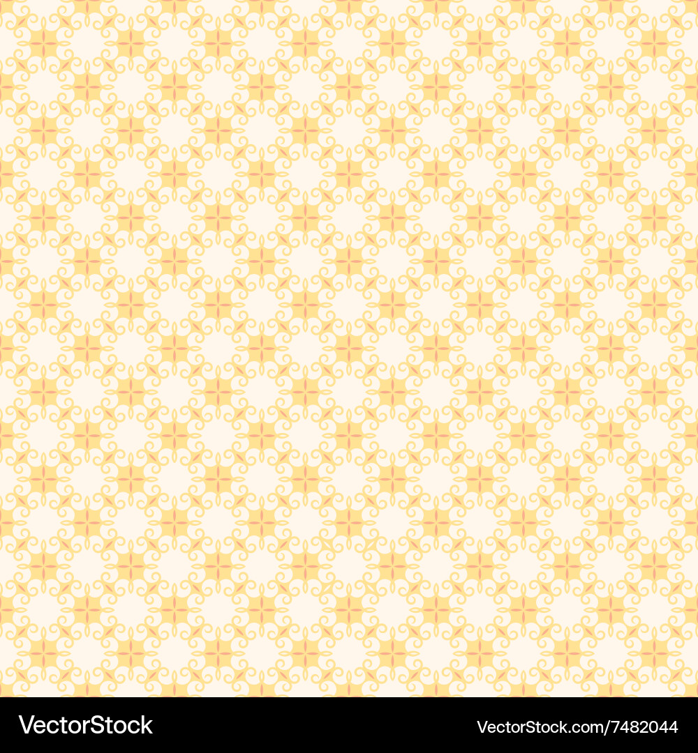 Retro yellow flora pattern background for wrapper vector image