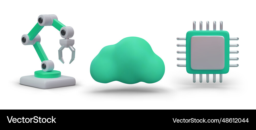Robotic hand manipulator cloud microprocessor Robotic hand manipulator cloud microprocessor Vector Image