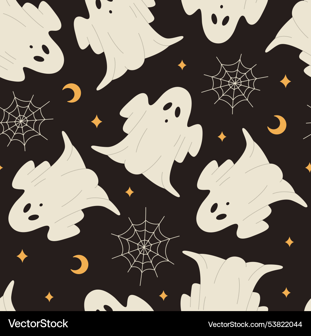 Seamless pattern with ghosts webs Seamless pattern with ghosts webs vector image