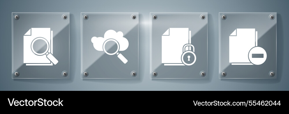 Set document with minus and lock search Set document with minus and lock search vector image