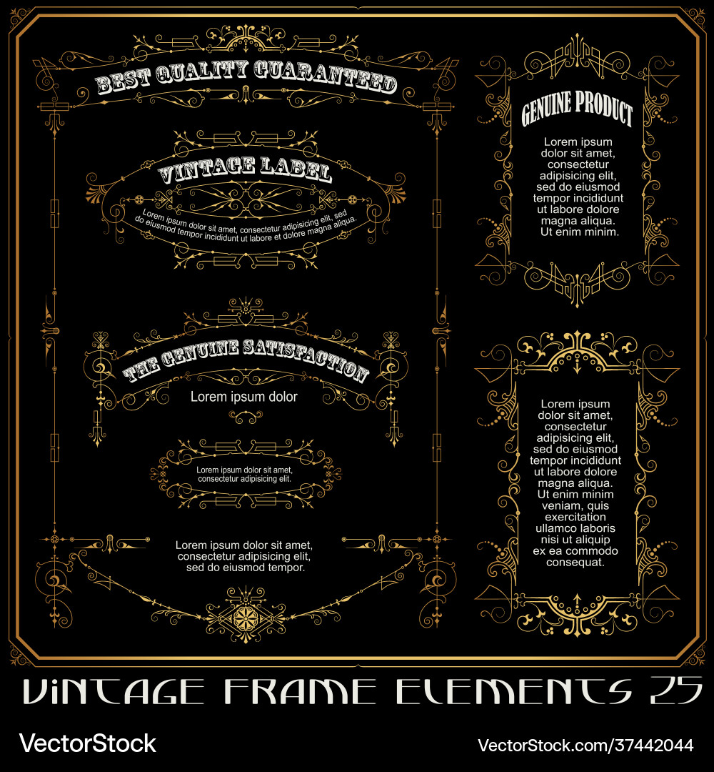 Set frame and border design elements Set frame and border design elements Vector Image