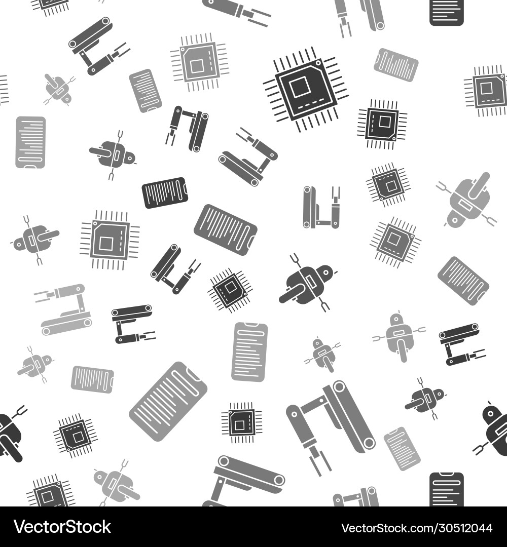Set processor with microcircuits cpu robot Set processor with microcircuits cpu robot vector image