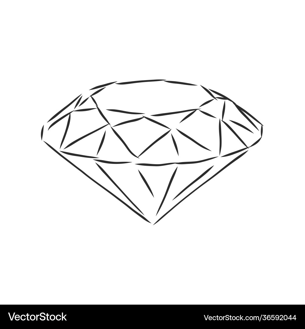 Sketch pencil diamond Sketch pencil diamond vector image