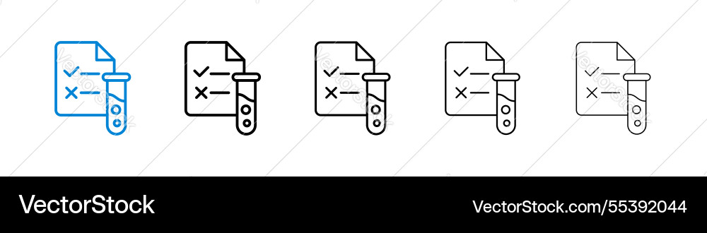 Test icons in five different stroke sizes vector image