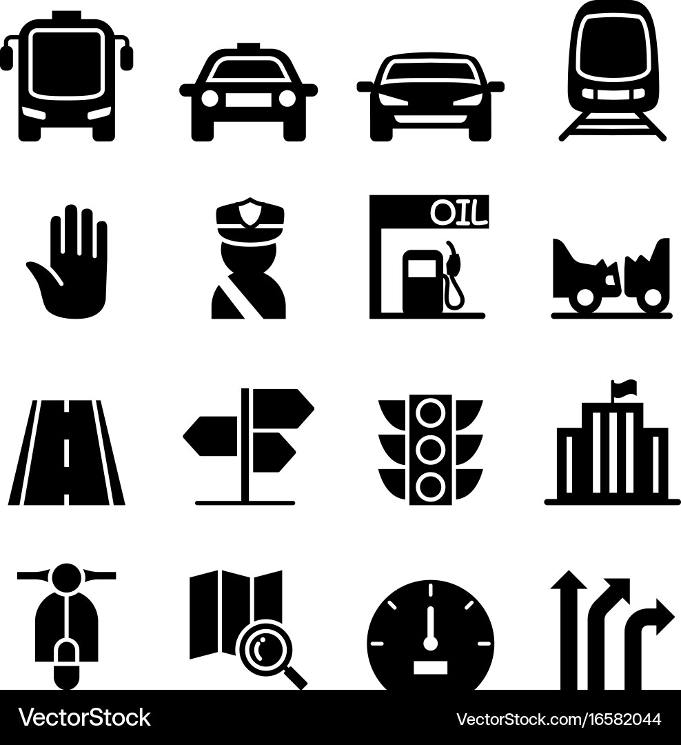 Traffic Icon Set Royalty Free Vector Image - VectorStock
