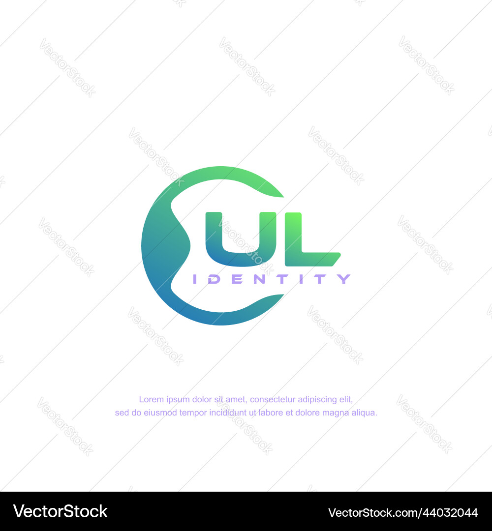 UL Initial Logo - Circular Line Vector Image