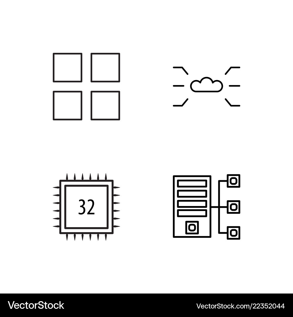 Web simple outlined icons set Web simple outlined icons set vector image