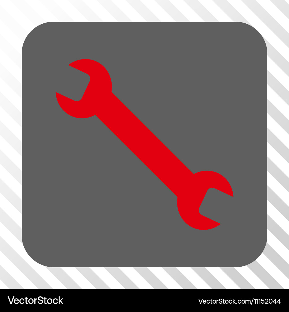 Wrench rounded square button vector image