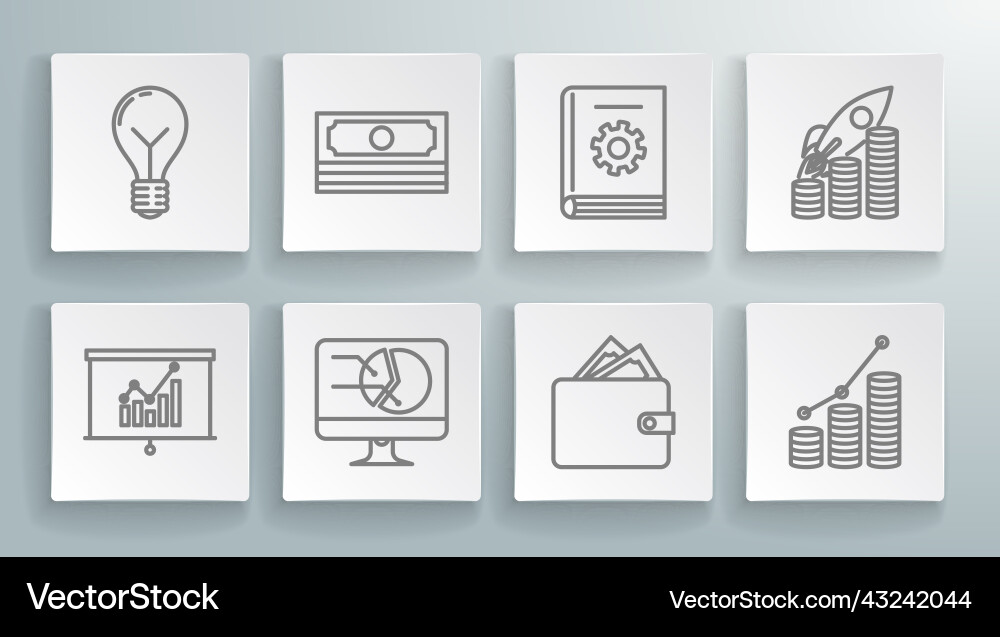 Zeilenkarte mit Diagramm-Computermonitor einstellen Zeilenkarte mit Diagramm-Computermonitor einstellen vektorbild