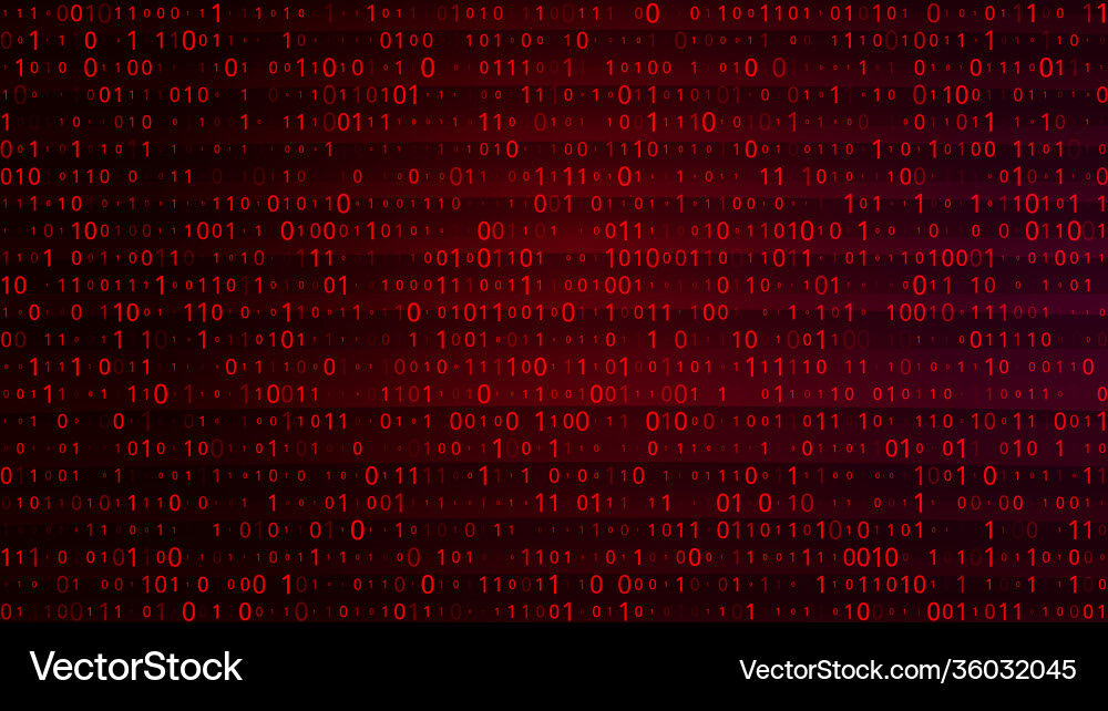 Abstrakt rote Hintergrund mit binären Code Malware Vektorbild