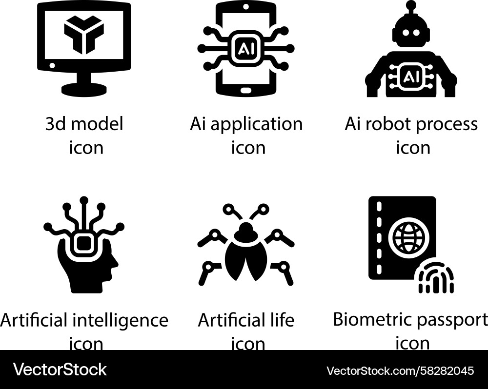 AI Robot Process Automation Vector Image