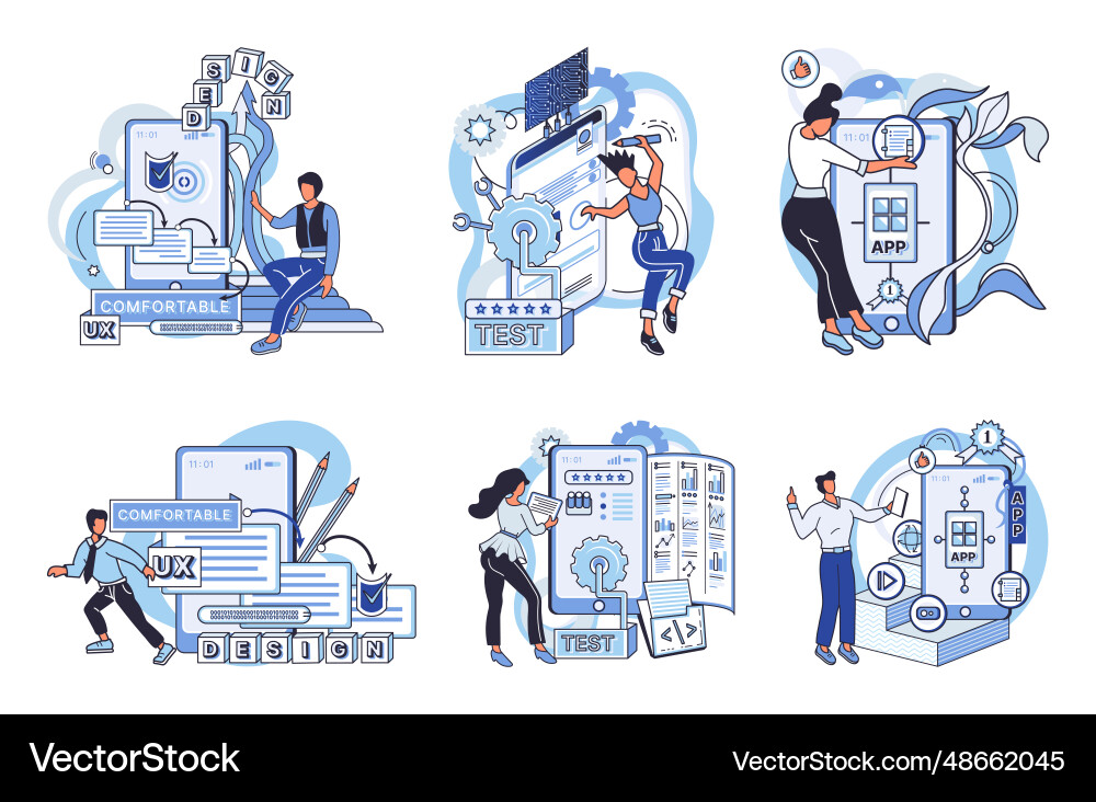 Application testing metaphor software Application testing metaphor software vector image