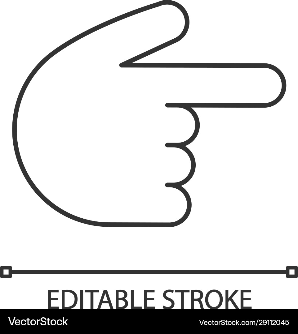 Backhand index pointing right linear icon Backhand index pointing right linear icon vector image