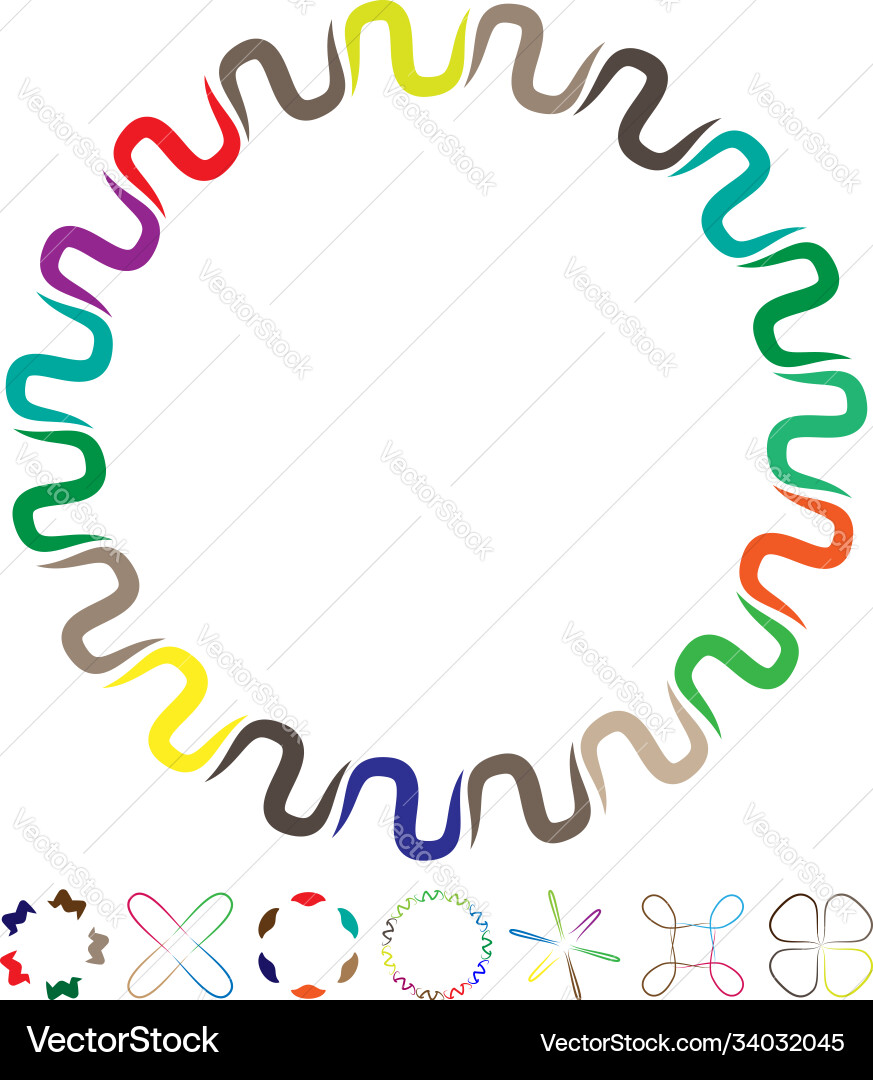 Badges color qoi 004b Vector Image