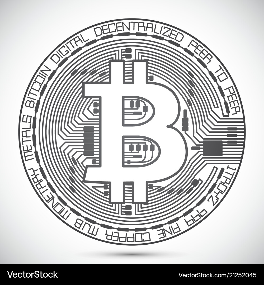 Bitcoin Lined Icon (21252045) – Royalty-Free Vector | VectorStock