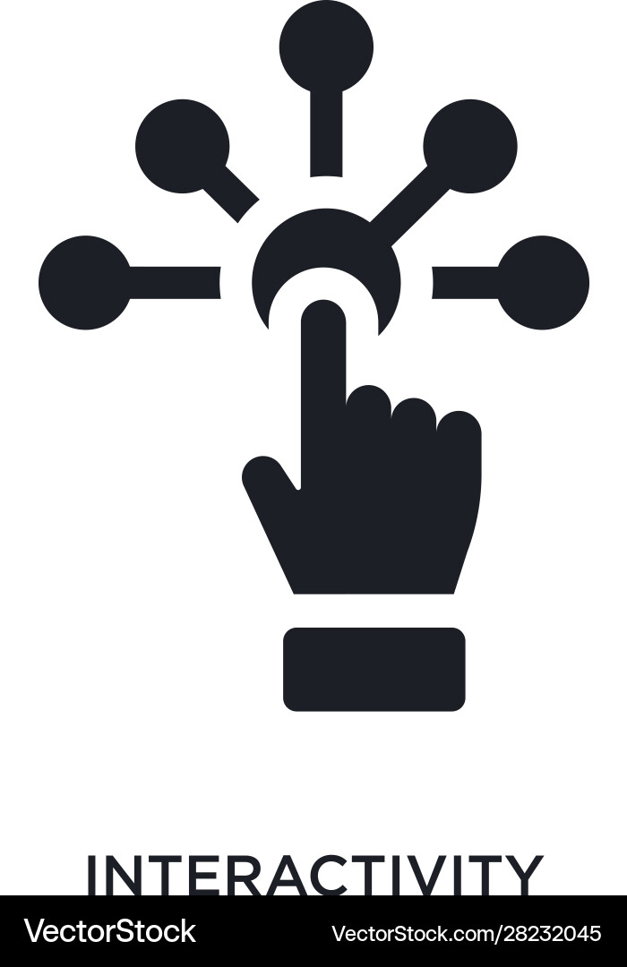 Black interactivity isolated icon simple element vector image