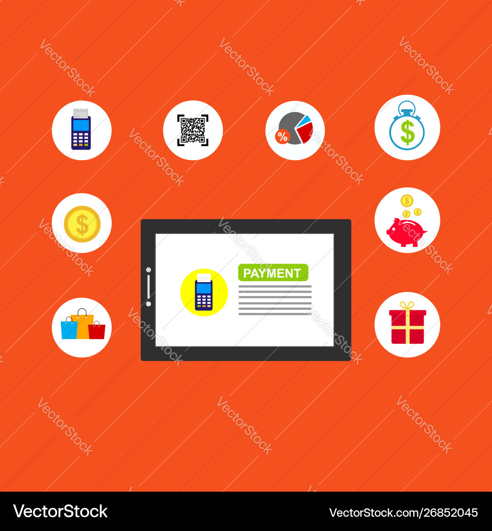 Concept online and mobile payments for web page Concept online and mobile payments for web page vector image