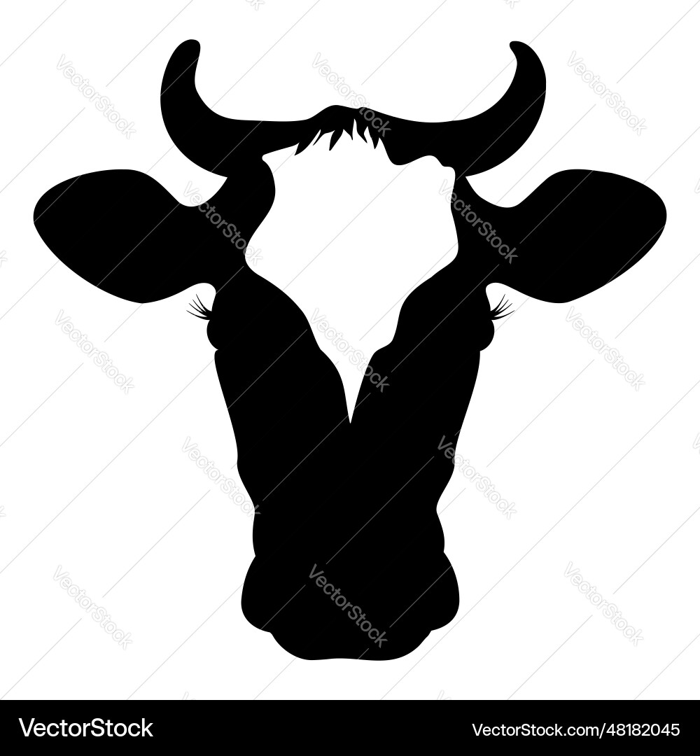 Cow head silhouette icon symbol – Royalty-Free Vector | VectorStock, image size:1000x1080
