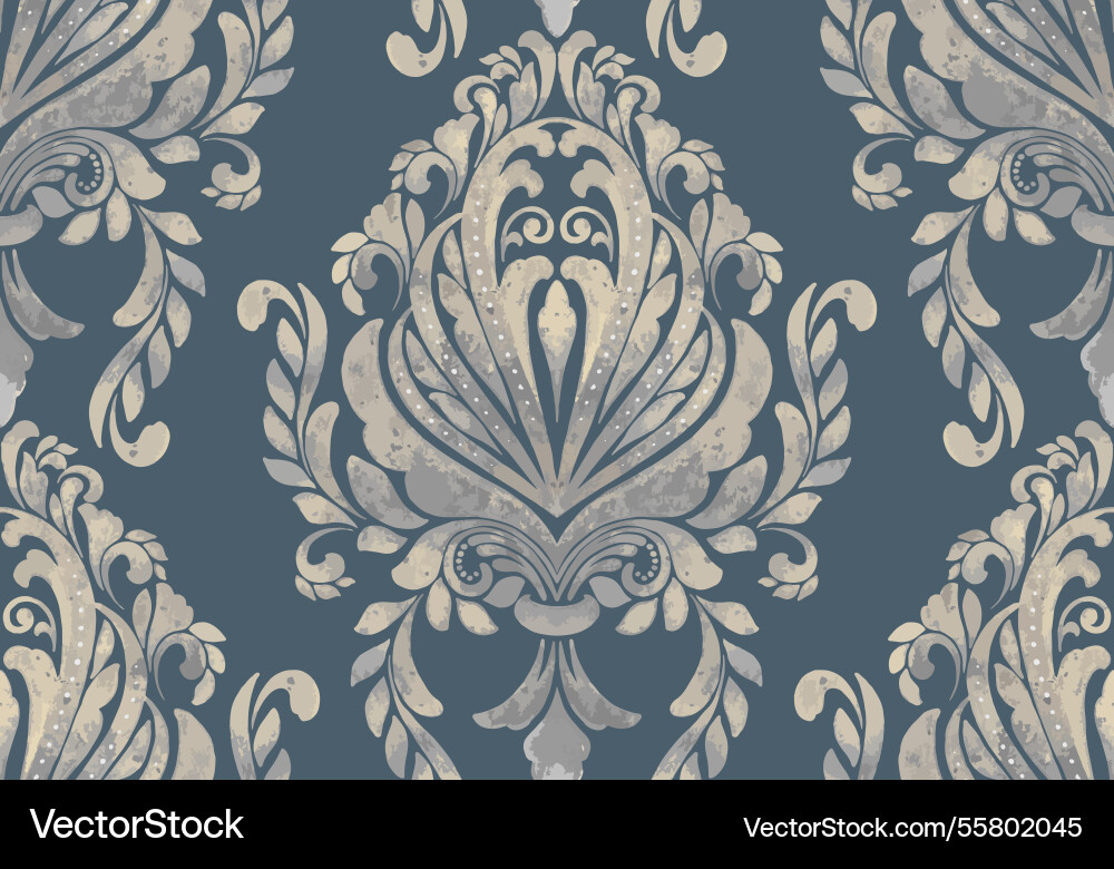 Damask seamless watercolor pattern element Vector Image