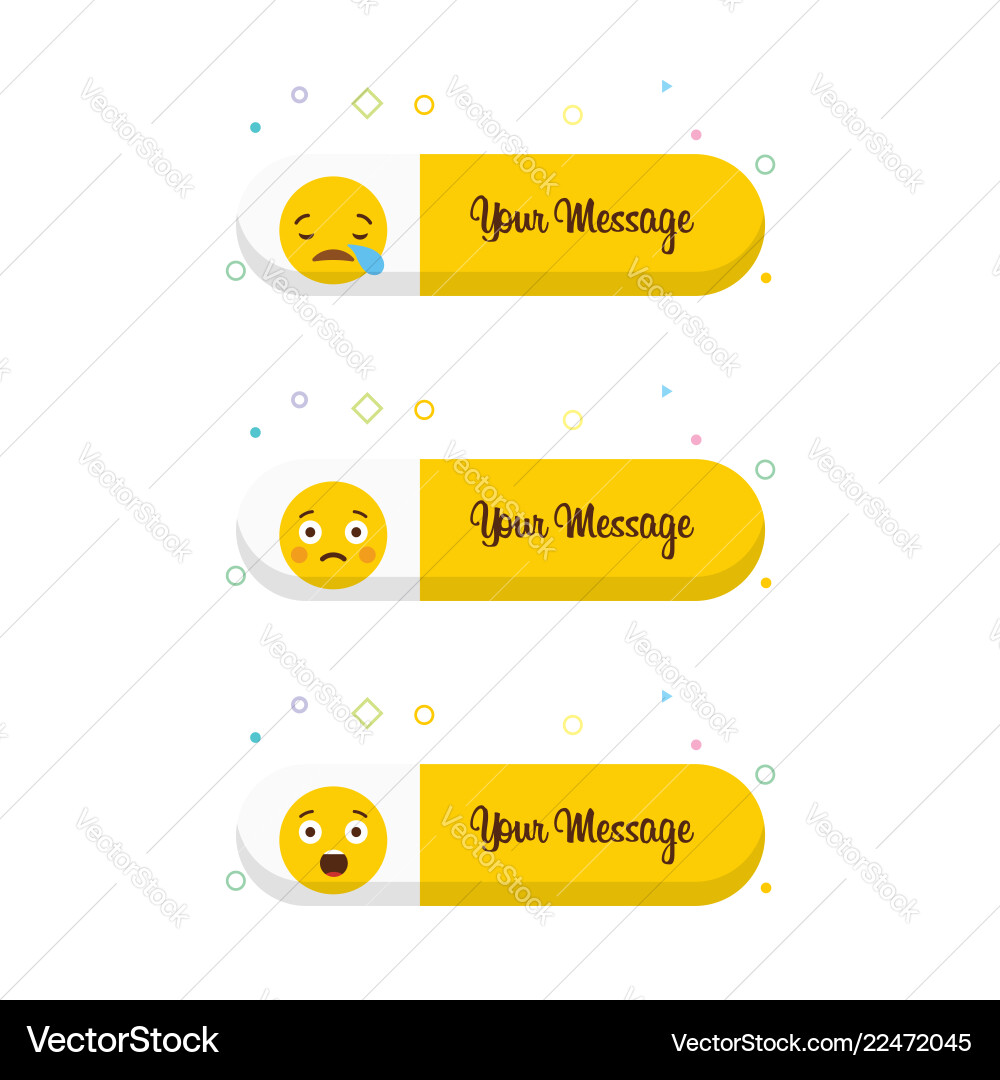 Emoji with your message design vector image