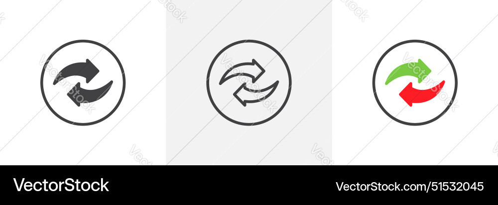 Exchange icon set switch or convert symbol Exchange icon set switch or convert symbol vector image