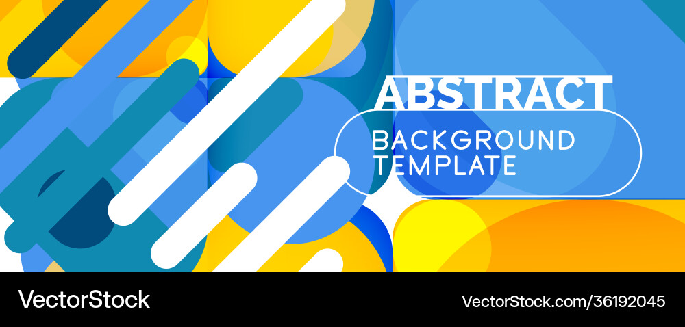 Flat geometric round shapes and dynamic lines Vector Image