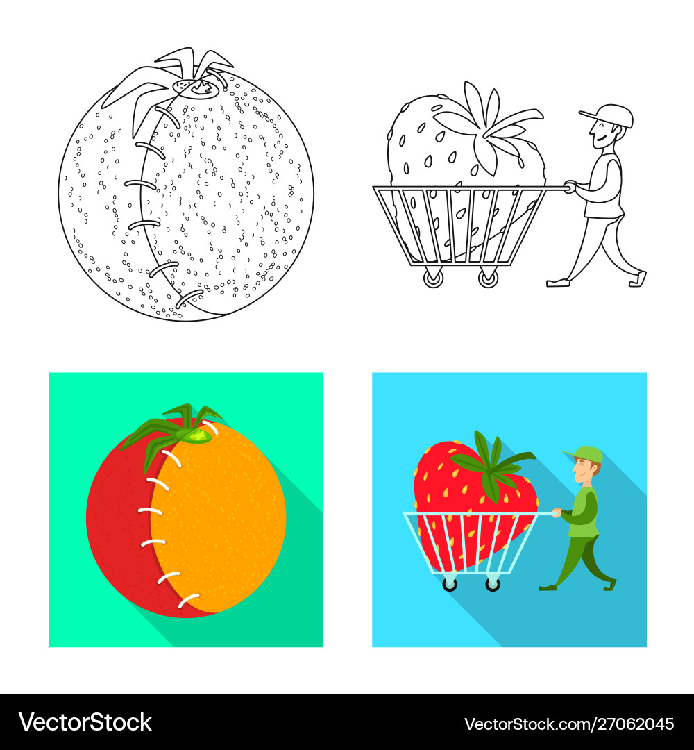 Isolated object test and synthetic logo set vector image