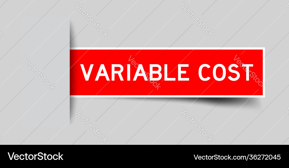 Label sticker red color in word variable cost Label sticker red color in word variable cost vector image