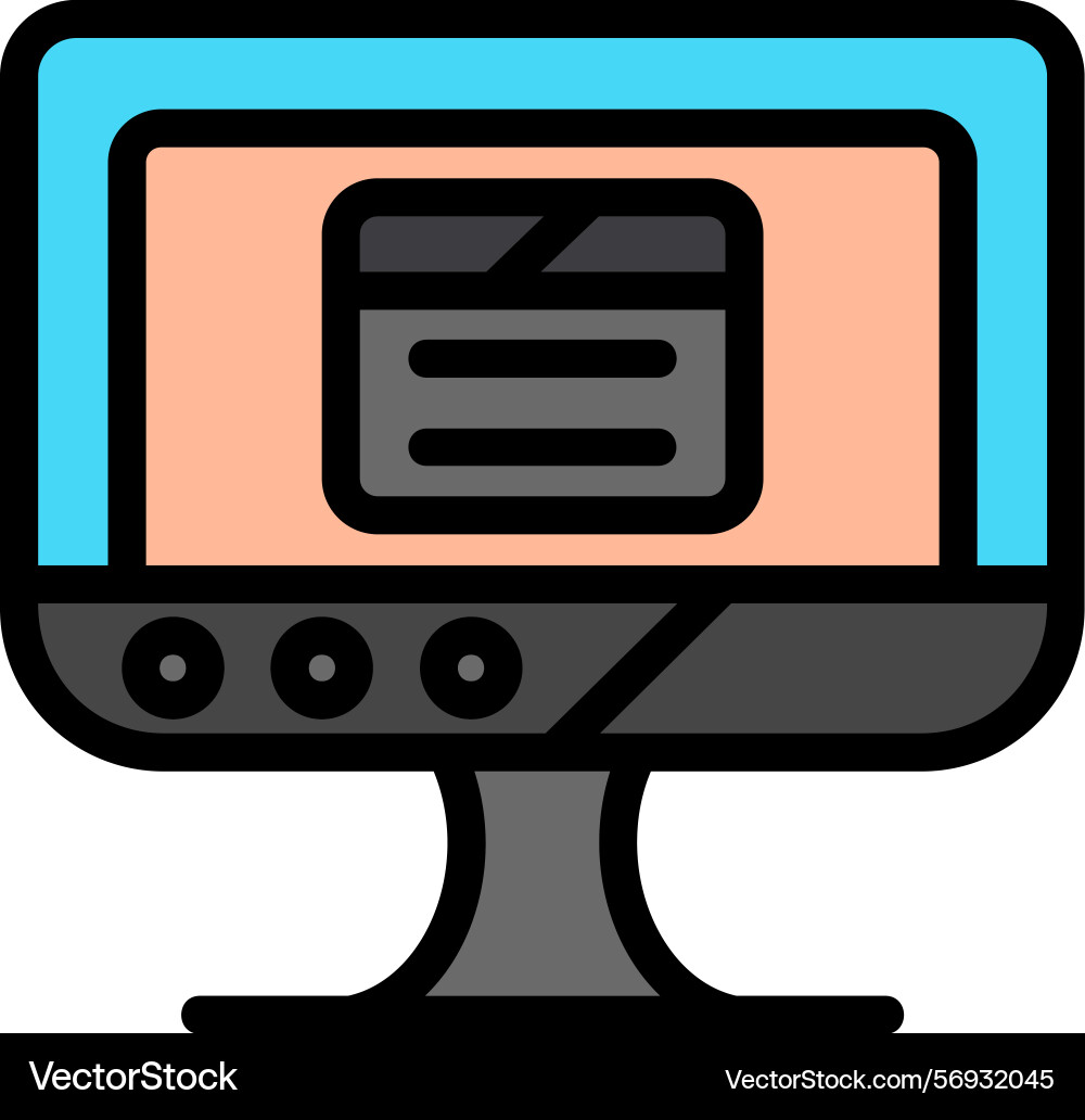 Learning management system lms line filled style Vector Image