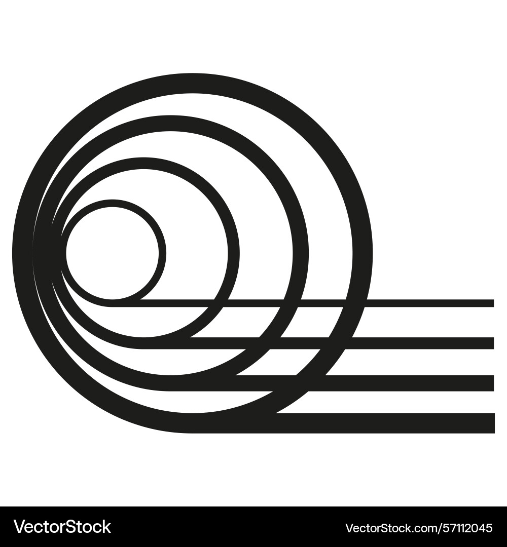 Overlapping circle icon round stripe symbol Vector Image