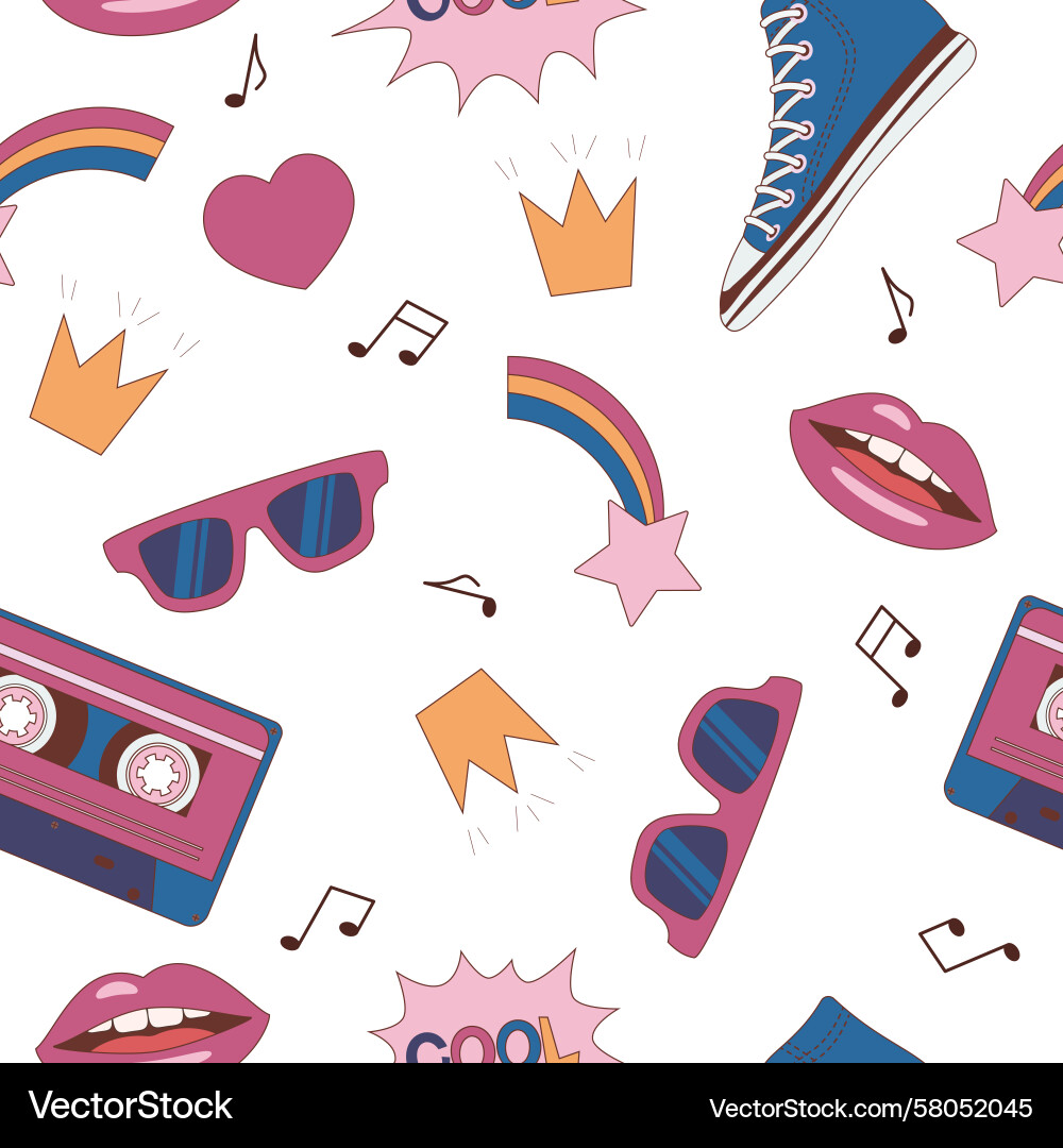 Retro Pop Pattern Vector Image