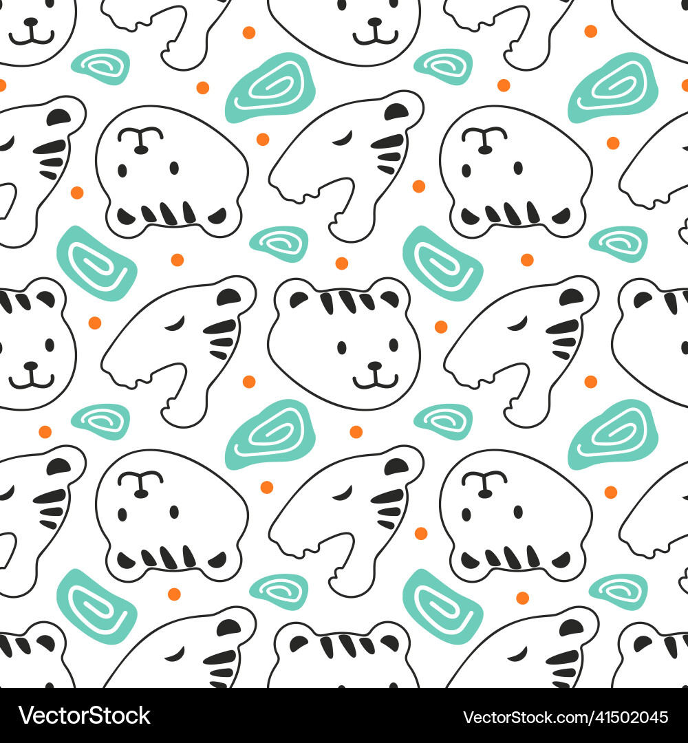 Seamless pattern with simple shaped tigers Seamless pattern with simple shaped tigers vector image
