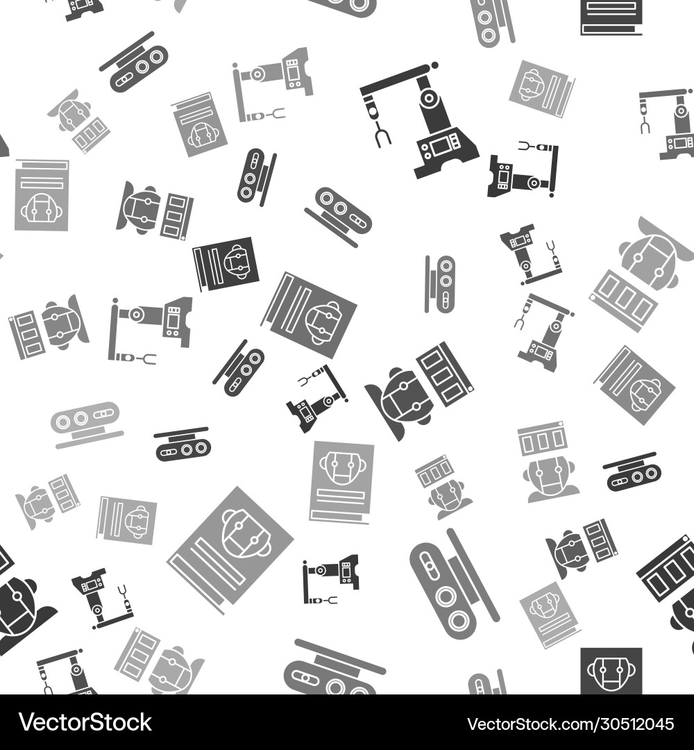 Set assembly line 3d scanning system robot Set assembly line 3d scanning system robot vector image