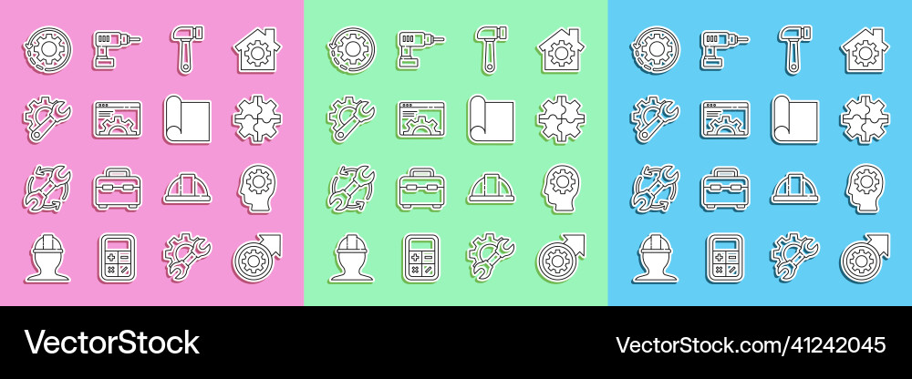 Set line gear and arrows as workflow process Set line gear and arrows as workflow process vector image