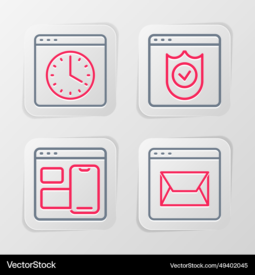 Set line website and mail developer programming Set line website and mail developer programming vector image