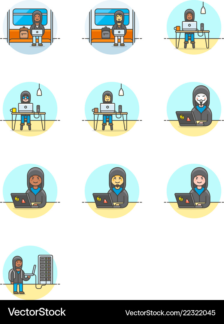 Set of multicolor computer programming icons Vector Image
