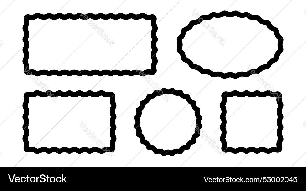 Set of rectangle oval round and square frames Set of rectangle oval round and square frames vector image