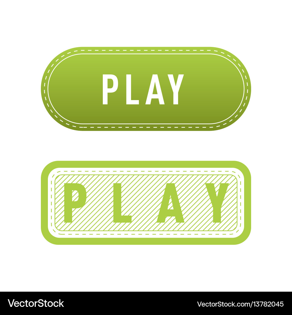 Ui interface green button play media internet Ui interface green button play media internet vector image
