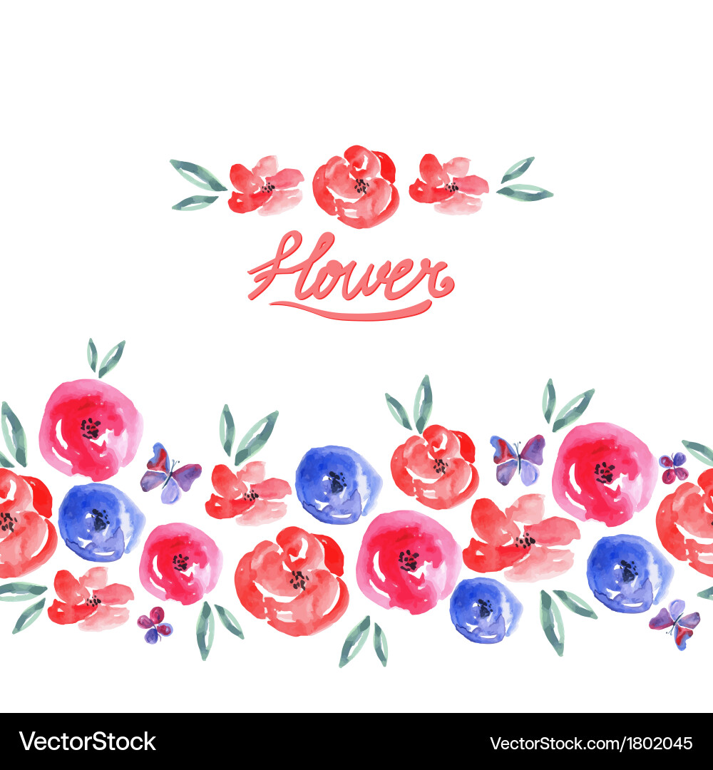 Watercolor Floral Seamless Pattern vector image