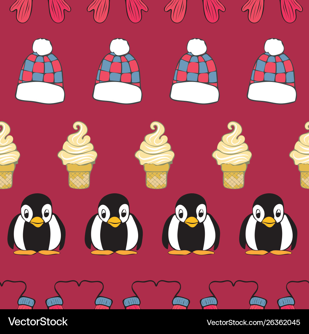 Winter fun repeat pattern collection print Vector Image